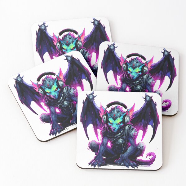 Item preview, Cyberpunk Gargoyle in Neon Colors designed and sold by SchorlCraft.