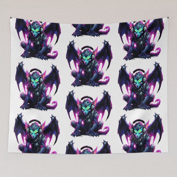 Item preview, Cyberpunk Gargoyle in Neon Colors designed and sold by SchorlCraft.