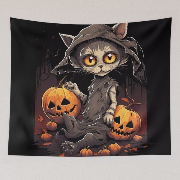Item preview, Halloween - spooky lonely cat designed and sold by embraceyoursoul.