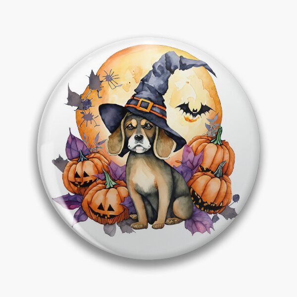 Item preview, Dog with flowers, leaves and Halloween pumpkins designed and sold by Cute-and-Co.