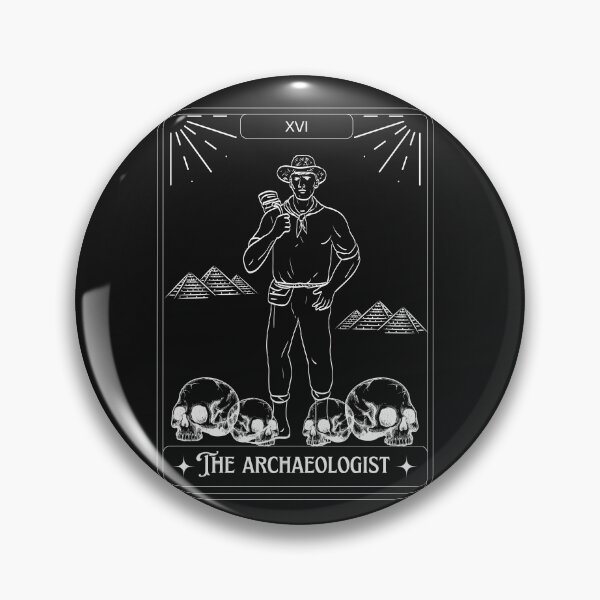 Item preview, The Archaeologist Tarot Card - Explorer Man with skulls and pyramids - Tarot Art - Halloween designed and sold by Carola-art.
