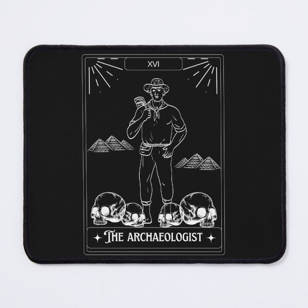 Item preview, The Archaeologist Tarot Card - Explorer Man with skulls and pyramids - Tarot Art - Halloween designed and sold by Carola-art.