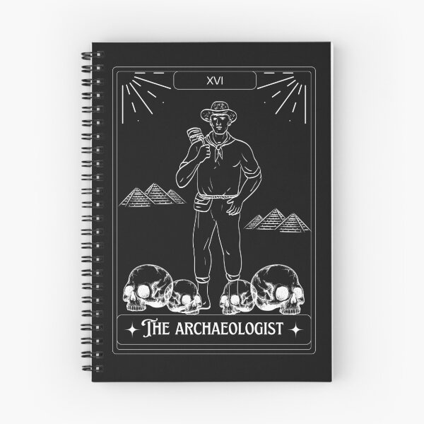 Item preview, The Archaeologist Tarot Card - Explorer Man with skulls and pyramids - Tarot Art - Halloween designed and sold by Carola-art.
