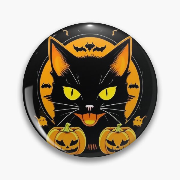 Artikelvorschau, Katze mit bezaubernden gelben Augen inmitten des Halloween-Chaos! entworfen und verkauft von DESIGNSPACK ® ✅.