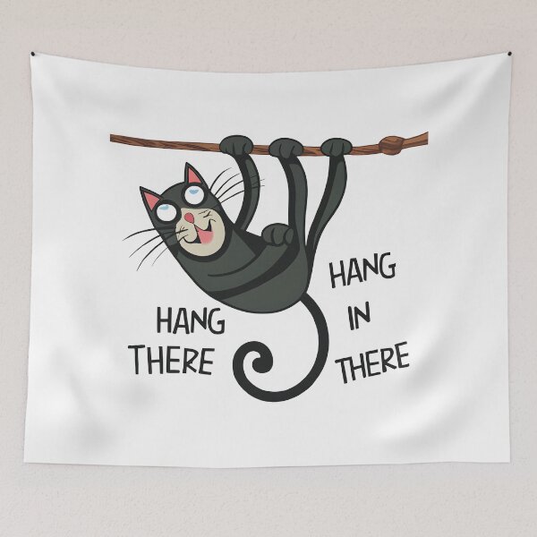Item preview, Black cat Hang in there designed and sold by ratchawoot.