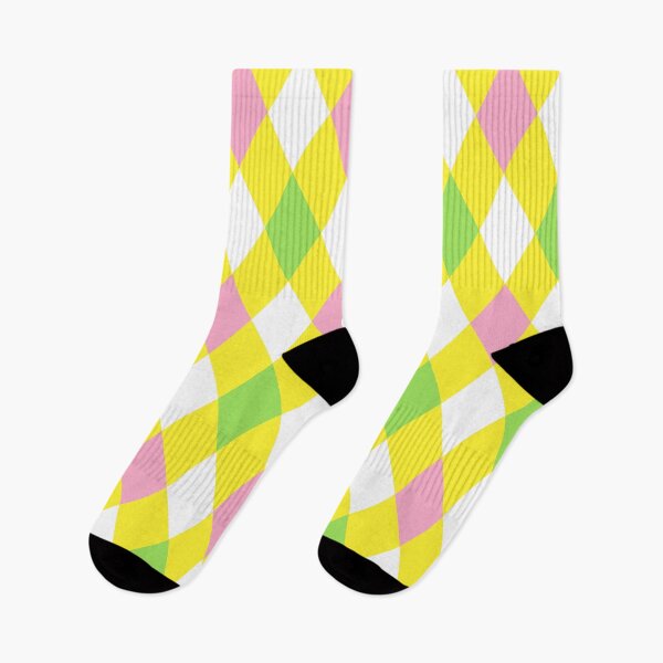 Item preview, Harlequin pattern dopamine dressing yellow pink white, green designed and sold by Colorblizz.