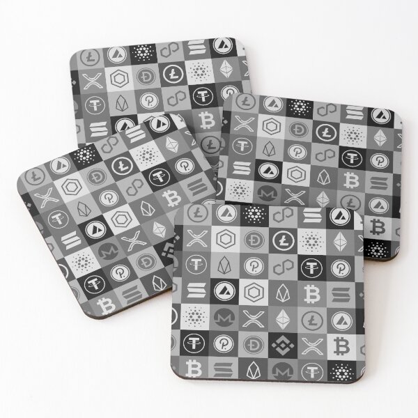 Item preview, Bitcoin and crypto logo mosaic  designed and sold by Cryptoquack.