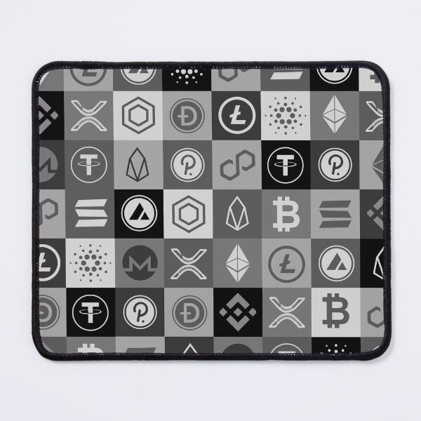 Item preview, Bitcoin and crypto logo mosaic  designed and sold by Cryptoquack.