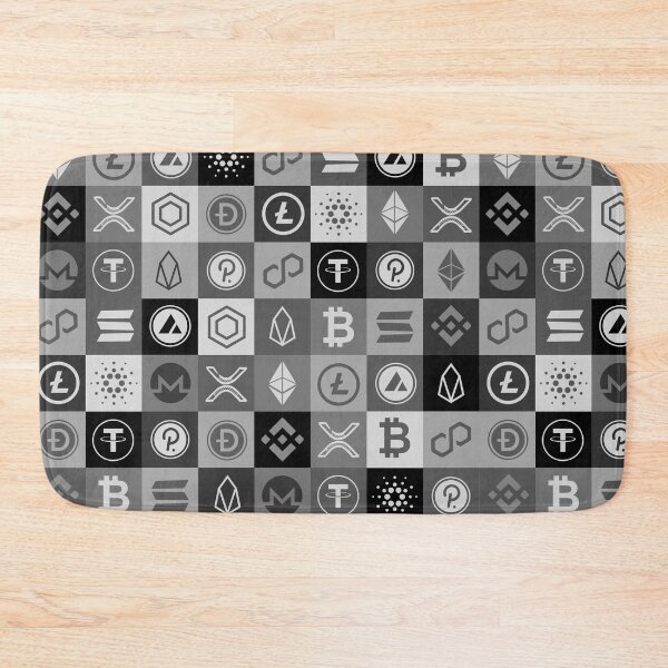 Item preview, Bitcoin and crypto logo mosaic  designed and sold by Cryptoquack.