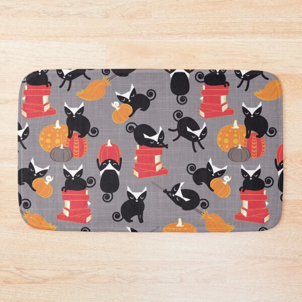 Item preview, Busy Halloween Black Cats // grey background designed and sold by SelmaCardoso.