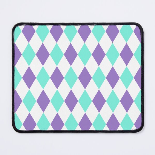 Item preview, Harlequin pattern dopamine dressing white turquois purple designed and sold by Colorblizz.