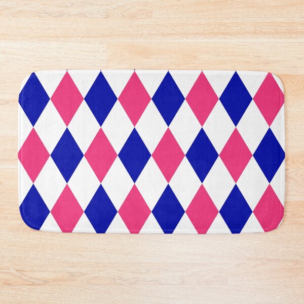 Item preview, Harlequin pattern dopamine dressing white pink blue designed and sold by Colorblizz.