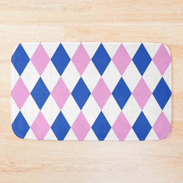 Item preview, Harlequin pattern dopamine dressing white pink blue 2 designed and sold by Colorblizz.