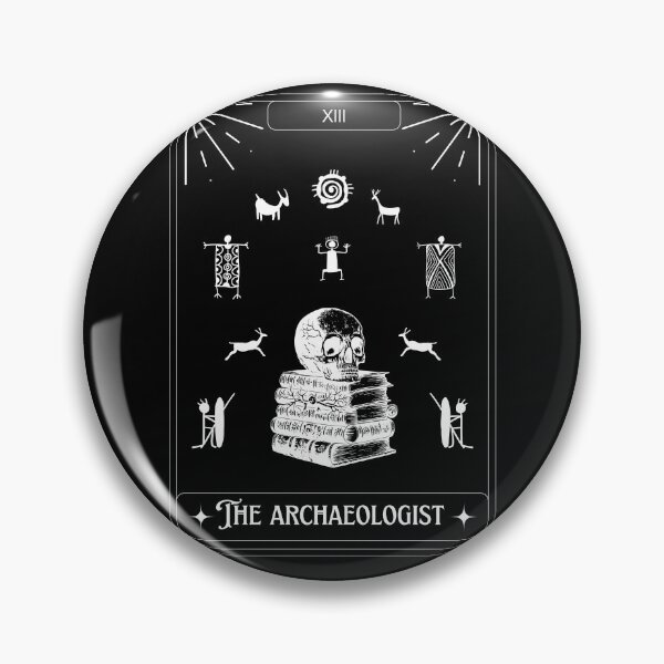 Item preview, The Archaeologist Tarot Card - Skull and books Ancient rock art- Tarot Art - Halloween designed and sold by Carola-art.