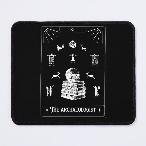 Item preview, The Archaeologist Tarot Card - Skull and books Ancient rock art- Tarot Art - Halloween designed and sold by Carola-art.