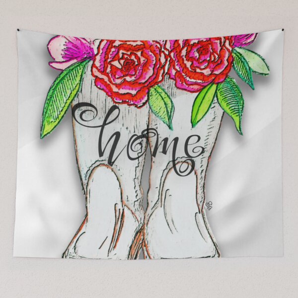 Item preview, Home on Boots with Flowers Design designed and sold by gleefulme.