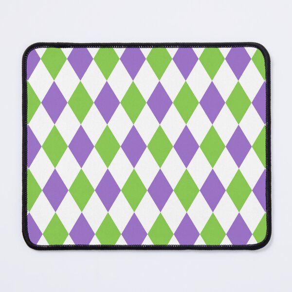 Item preview, Harlequin pattern dopamine dressing white purple green designed and sold by Colorblizz.