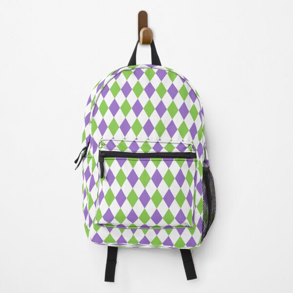 Item preview, Harlequin pattern dopamine dressing white purple green designed and sold by Colorblizz.