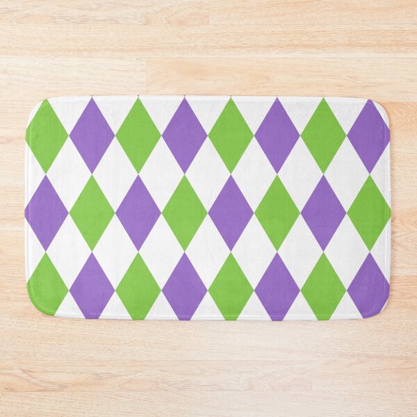 Item preview, Harlequin pattern dopamine dressing white purple green designed and sold by Colorblizz.