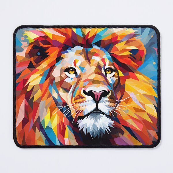 Item preview, Colorful Abstract polygon exotic animal print, lion designed and sold by dcrc.
