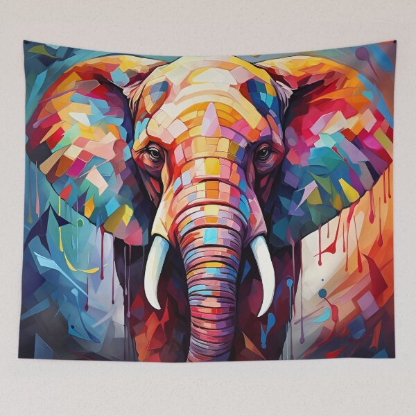 Item preview, Colorful Abstract polygon exotic animal print designed and sold by dcrc.