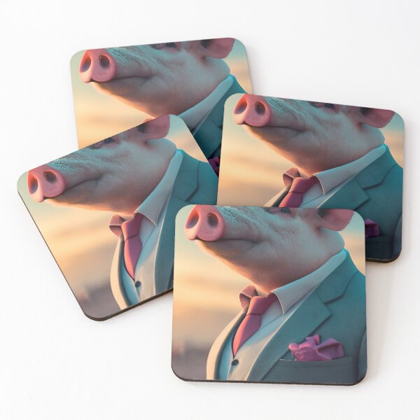 Item preview, pig posing in suit portrait designed and sold by RB Graphics.