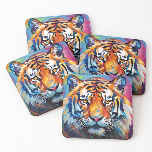Item preview, colorful abstract polygon exotic animal print designed and sold by dcrc.