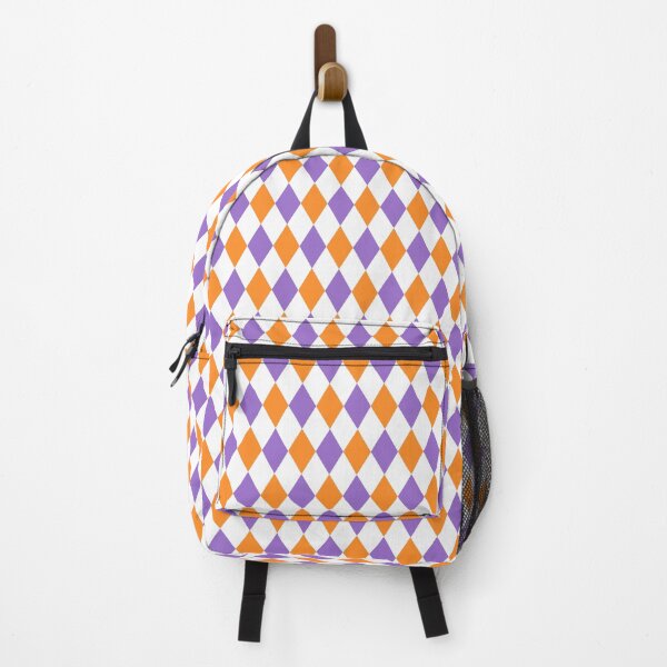 Item preview, Harlequin pattern dopamine dressing white purple orange designed and sold by Colorblizz.