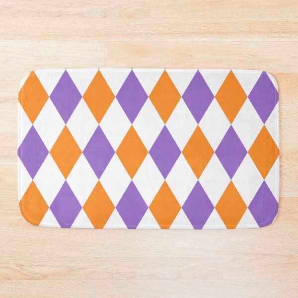 Item preview, Harlequin pattern dopamine dressing white purple orange designed and sold by Colorblizz.