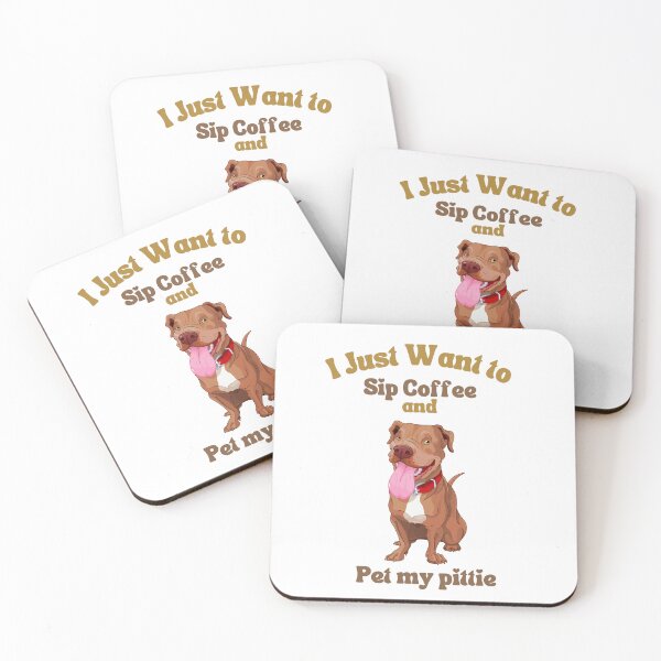 Item preview, I just want to sip coffee and pet my pittie designed and sold by TempoTees.