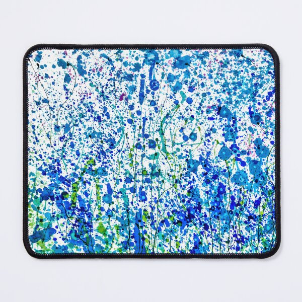 Item preview, In the Heart of Summer: Splattered Blue! Transparent Floral Abstract designed and sold by Rocky Mountain Artistry.