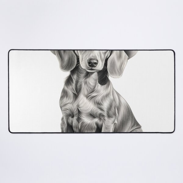 Item preview, Light minimalist pencil line drawing of a Dachsund designed and sold by dcrc.