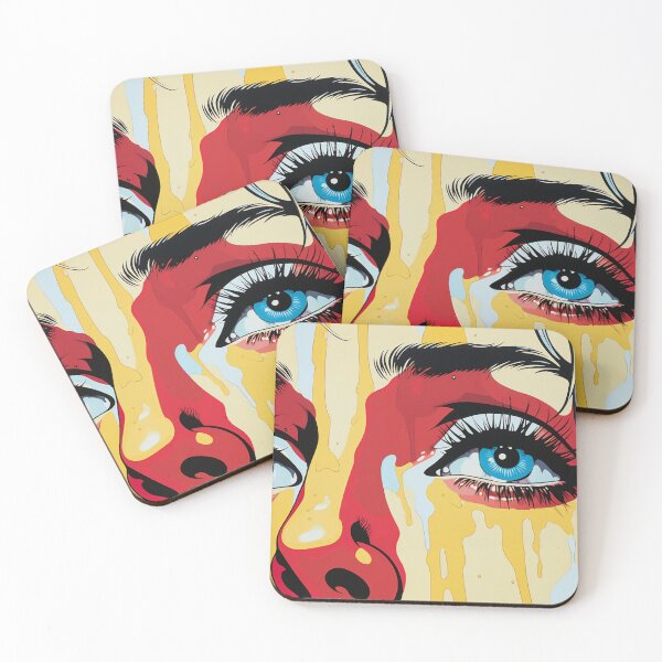 Item preview, pop art women yellow crying by a woman designed and sold by AceILA.