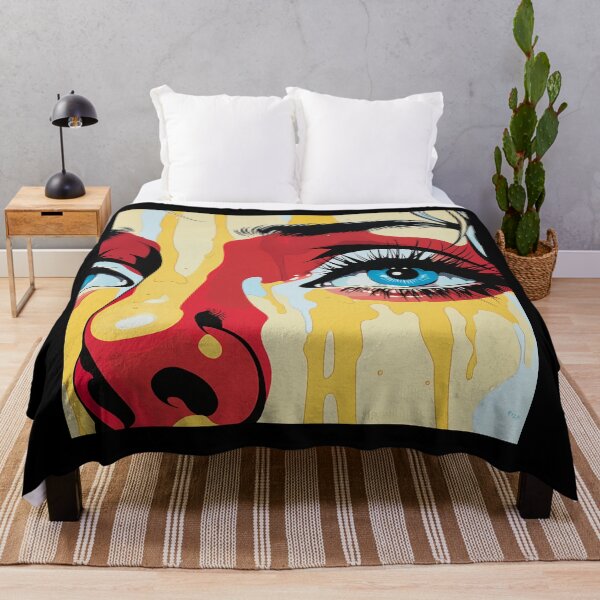 Item preview, pop art women yellow crying by a woman designed and sold by AceILA.