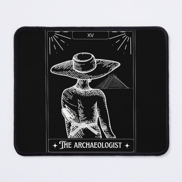 Item preview, The Archaeologist Tarot Card - Explorer Woman with skulls and pyramids - Tarot Art - Halloween designed and sold by Carola-art.