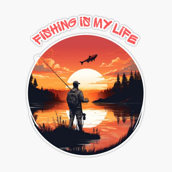 Cool Fly Fishing Fisherman Heartbeat Sticker for Sale by CoolSilhouettes