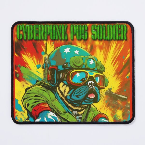 Item preview, Pug Cyberpunk Soldier 14 designed and sold by RedBluffTraders.