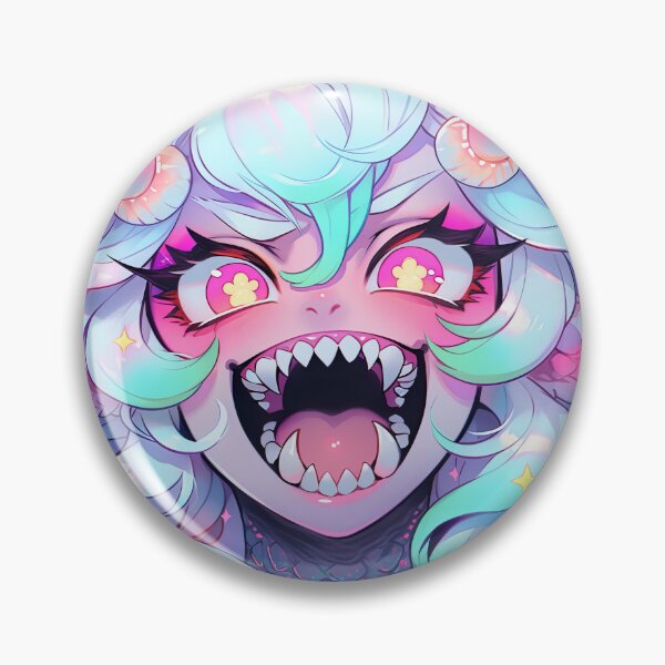 Item preview, Wacky Pastel Fanged Dragon Demon Anime Girl designed and sold by bubblegoth.