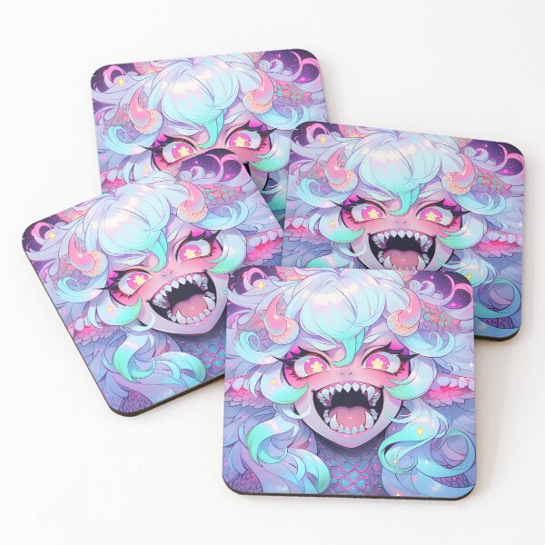 Item preview, Wacky Pastel Fanged Dragon Demon Anime Girl designed and sold by bubblegoth.