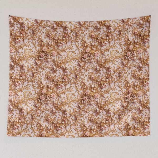 Item preview, High-quality floral pattern in baroque style - ideal for weddings - pink gold designed and sold by biiid.