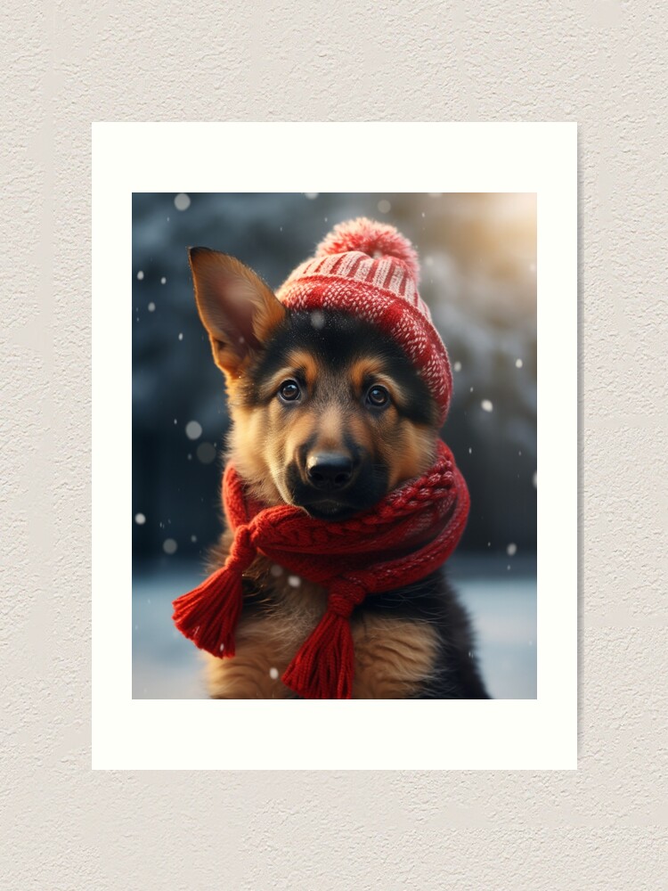 Snow Cute!German Shepherd Art Print