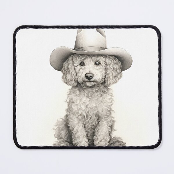 Item preview, light minimalist pencil line drawing of a poodle designed and sold by dcrc.