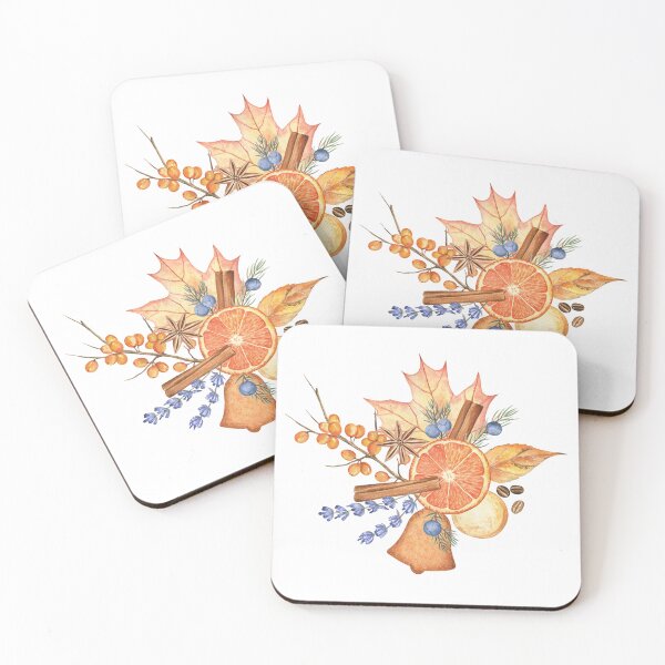 Item preview, Autumn composition with Orange, Berries and Leaves designed and sold by Flowersforbear.