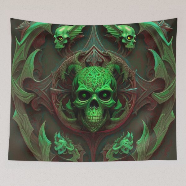 Item preview, Neon Green Skull designed and sold by CaroleAnne3.