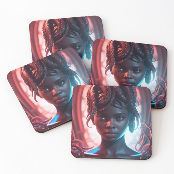 Item preview, Gloomy red portrait of a woman with tentacles for hair, Red Medusa designed and sold by depthsofthemind.