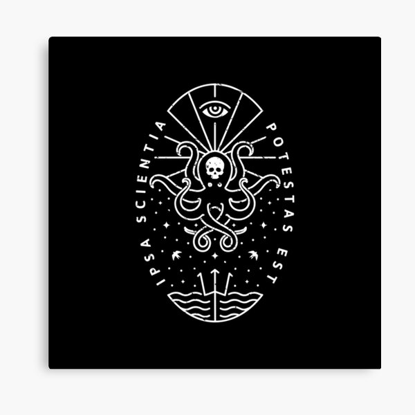 Knowledge - White/Skull Canvas Print