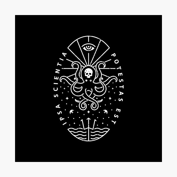 Knowledge - White/Skull Photographic Print