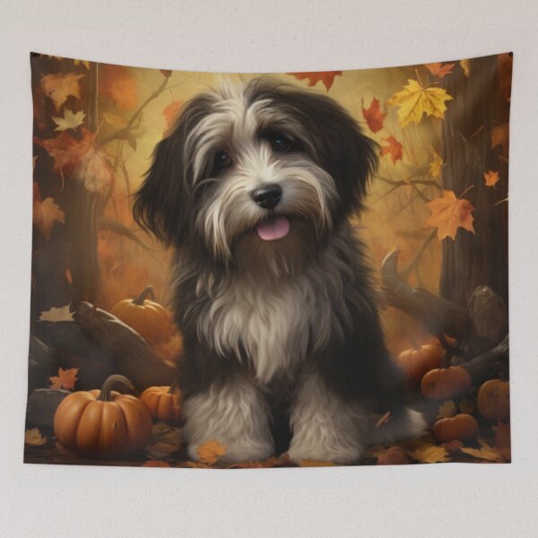 Item preview, Tibetan Terrier in Autumn designed and sold by ZenEverAI.