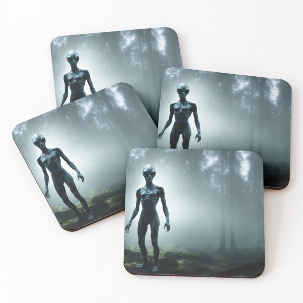 Item preview, Gray Alien in forest. Spooky and dark theme designed and sold by Robinson-Icious.