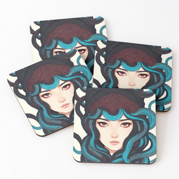 Item preview, Copy of Dark portrait of a woman with tentacles for hair, Dark Medusa designed and sold by depthsofthemind.